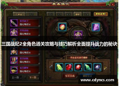 三国战纪2全角色通关攻略与技巧解析全面提升战力的秘诀